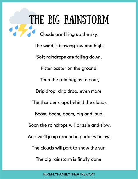 The Big Rain Storm Poem for Kids