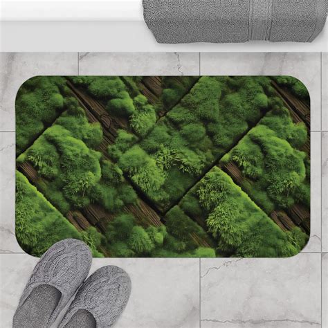 Moss Bath Mat Boho Cottagecore Bathroom Mat Nature Lover Green Moss ...