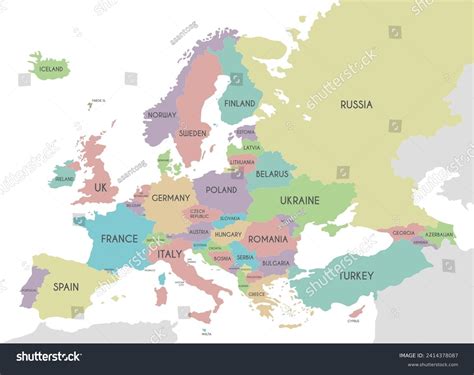 Political Map of Europe 的图像结果