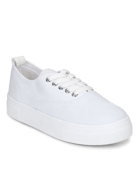 White Canvas Trainers – Truffle Collection