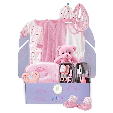 Amazon.com : Sky Bliss 20 Piece Baby Gift Set (Pink), Newborn Baby Gift ...