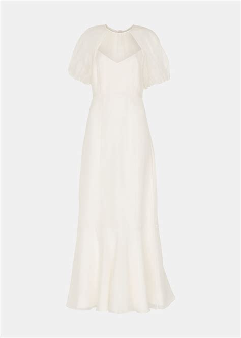 Ivory/Multi Sabrina Silk Wedding Dress | WHISTLES
