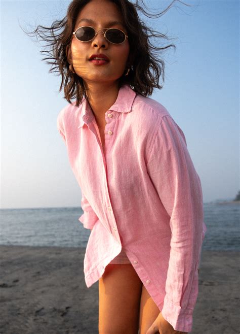 Sharmila Linen Shirt In Blush