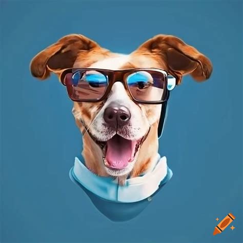 Dog wearing glasses on Craiyon