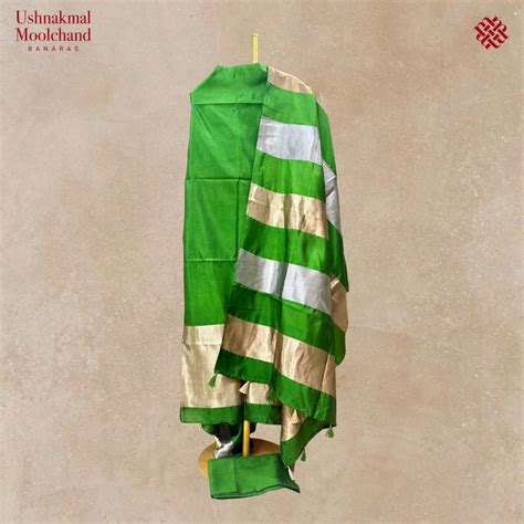 Handloom Katan Silk Saanjh Green Suit Set – Ushnakmal Moolchand Banaras