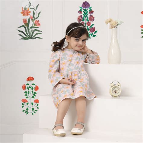 Blossom Breeze Midi Dress for Baby Girls |Cookie Pookie