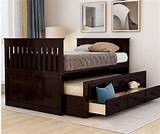 Rhomtree Espresso Twin Captain’s Bed with Trundle and India | Ubuy