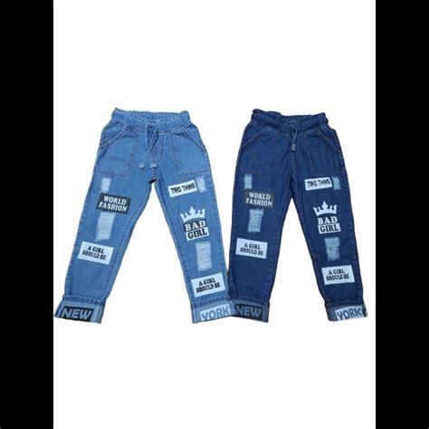 Jual Celana Pinggang Karet Boyfriend Jeans Wanita / Baggy Pants Wanita ...