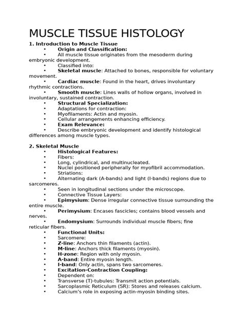 MUSCLE TISSUE HISTOLOGY | PDF | Muscle Contraction | Skeletal Muscle