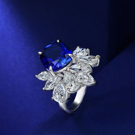 Silver Plated American Diamond Crushed Ice Cut Contemporary Finger Rin ...