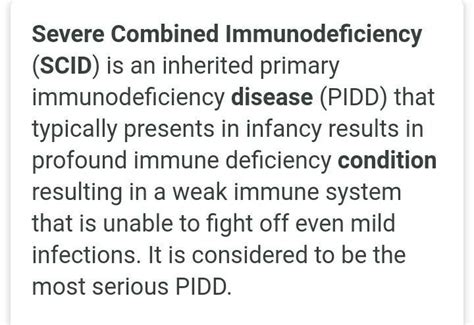 Write a short note on SCID disease - Brainly.in