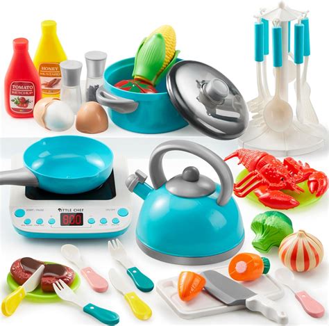 Amazon.com: JOYIN Toy Food Set for Kids Kitchen, Pretend Play for ...