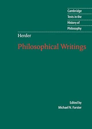 Herder: Philosophical Writings (Cambridge Texts in the History of ...