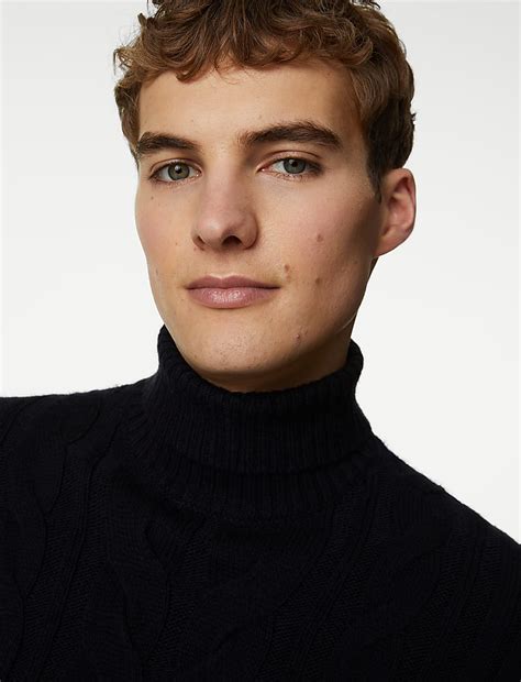 Buy Chunky Cable Roll Neck Jumper at Marks & Spencer