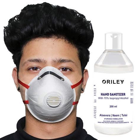 Thump Combo of 200 ml Sanitizer & O2 ORCSW01 6 Layer Face Mask Cup ...