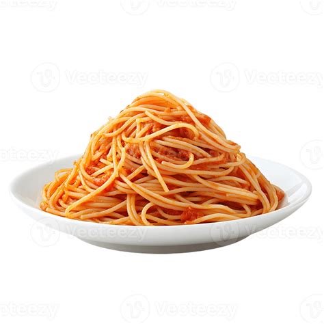 A plate of spaghetti with red sauce on top 53581299 PNG