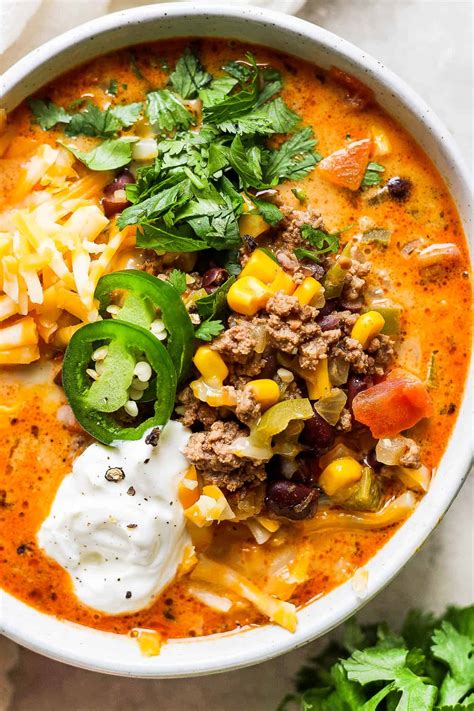 Ultimate Creamy Taco Soup - The Wooden Skillet