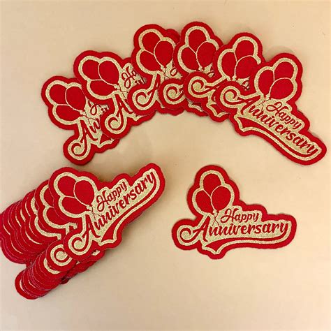 Iron On Patches Woven Happy Anniversary | Perfect Gift Idea – Littl