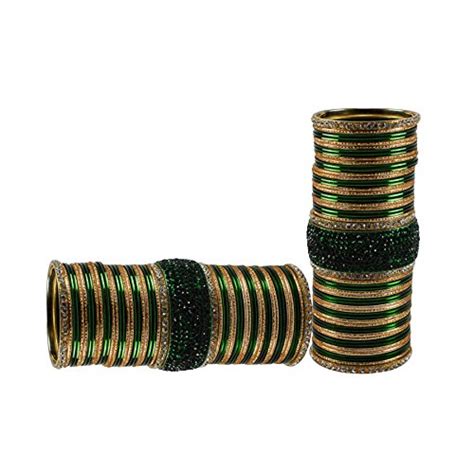 Buy Vidhya Kangan Bangle Set for Women (Green) (ban6694-2.8) at Amazon.in