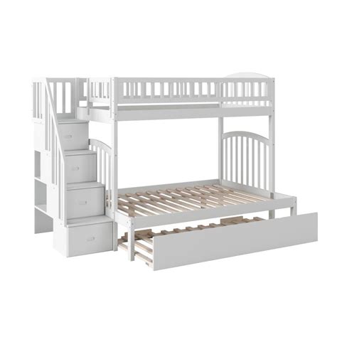 Buy Westbrook White Twin Over Full Staircase Bunk with Twin Size Urban ...