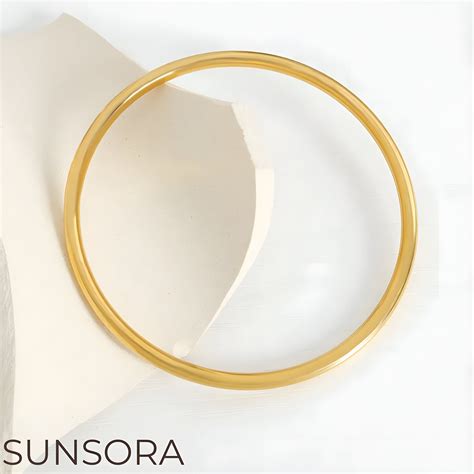 Minimalist 18kgold Bangle Bracelet Water-resistant Stackable Bangles ...