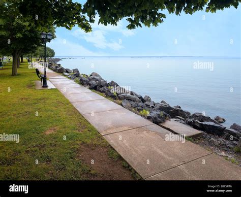 A Rainy Day View on Sylvan Beach New York State Park of Oneida Lake Stock Photo - Alamy