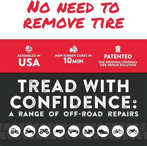 GlueTread Full-Size 4x4 Sidewall Tire Repair Kit | Sidewall Tire Patch ...