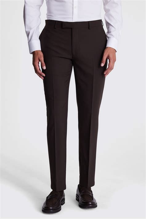 DKNY Slim Fit Brown Trousers | Buy Online at Moss