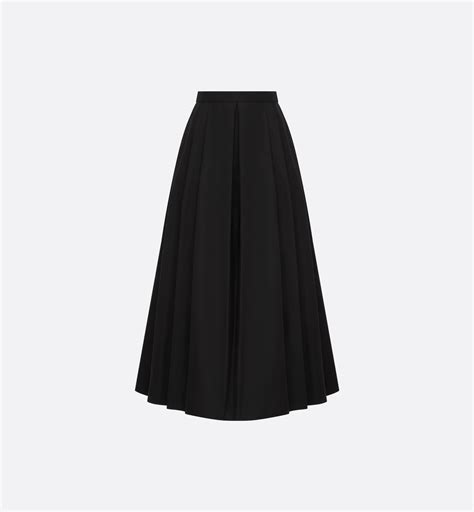 Mid-Length Flared Skirt Black Silk Faille | DIOR
