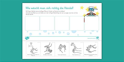 Vorgangsbeschreibung - Hände waschen - Arbeitsblatt