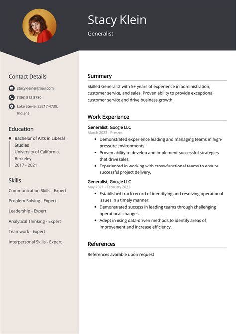 Generalist CV: Sample & Guide [Entry Level + Senior Jobs]