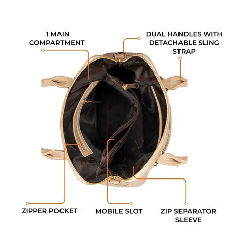 Aurex – Elegant Vegan Leather Handbag with Smart Compartments & Detach ...