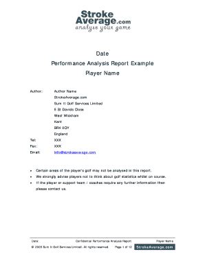 Fillable Online Performance Analysis Report Example Fax Email Print ...