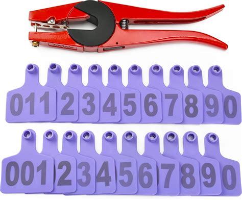 Amazon.com: 100 Set Cattle Ear Tags, Livestock Identification Ear Tags ...