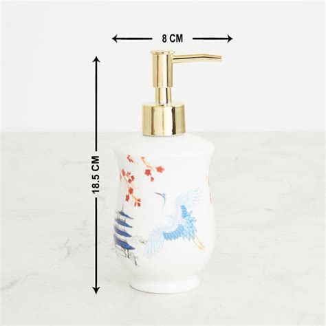 Buy Art of Asia-Pagoda Pride White Printed Round Ceramic Soap Dispenser ...
