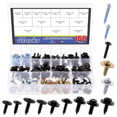Glarks 160 Pieces 12 Sizes Screw Bolt Retainer Car Engine Under Cover ...