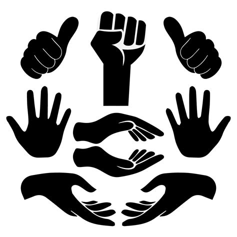 Hand silhouette design vector. Collection of hand silhouette vector 24535062 Vector Art at Vecteezy