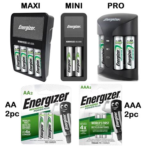 Energizer Rechargeable Battery Charger AA AAA Recharge Chargeable ...