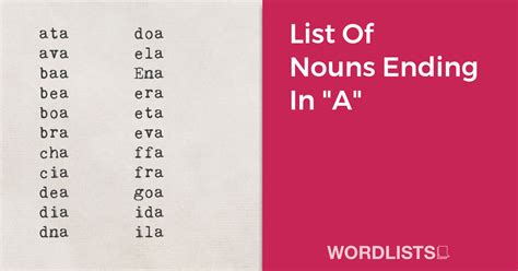 List Of Nouns Ending In "ness"