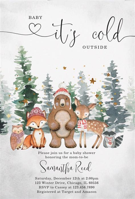Woodland forest baby shower ideas invitations – Artofit