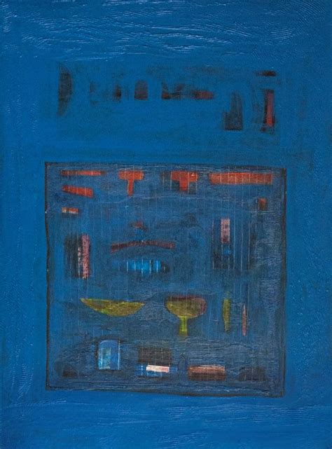 "Deep Blue": Blue Mixed Media Painting by Arvind Hate | ArtZolo.com