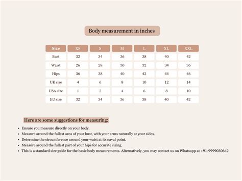 Size Guide – Ivory by Dipika