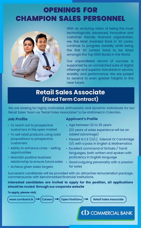 Commercial Bank Job Vacancies 2024 | Associate Level Posts For Only OL ...