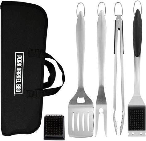 Amazon.com : Pork Barrel BBQ Tool Set Grill Kit - Premium Stainless ...