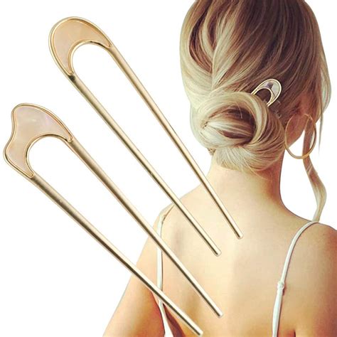 Buy Simple Metal U Shaped Hairpins Hair Stick Fork Sticks French Hair ...