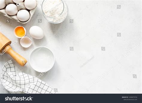 Baking Cooking Ingredients Flour Eggs Rolling Stock Photo 1450879733 ...