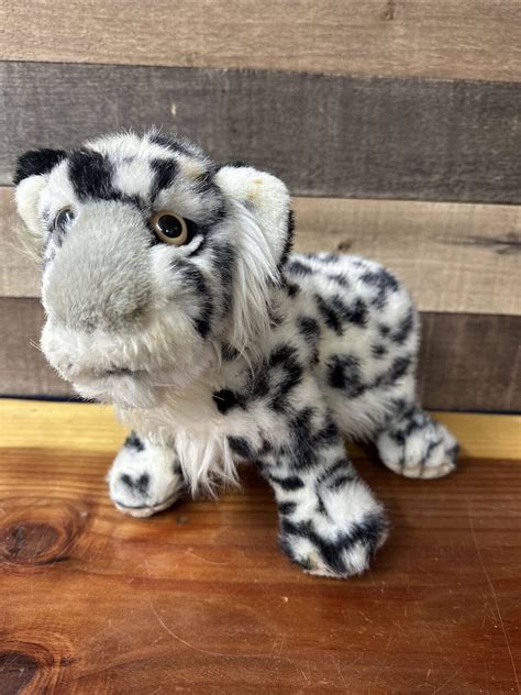 Vintage Snow Leopard Applause Plush Realistic Wildcat WWF Stuffed ...