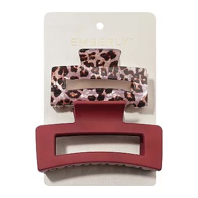 Emberly 2-Pk Cut Out Rectangle Claw Clips