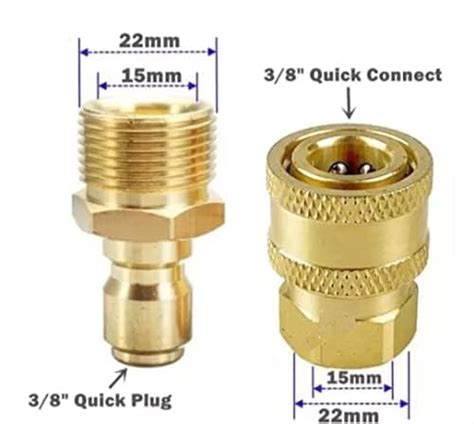 STARQ Quick Connect Adapter Fittings for Pressure Washer Hose Pipe M22 ...
