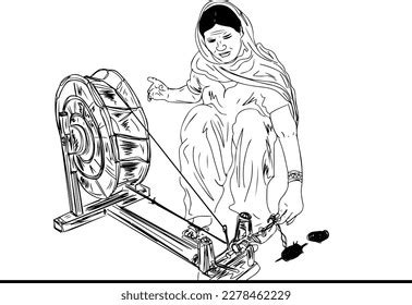 Image result for Thread Making Machine Sketch